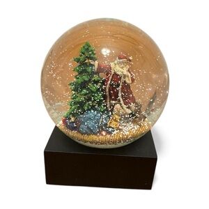 Santa Snow Globe with Christmas Tree and Puppy